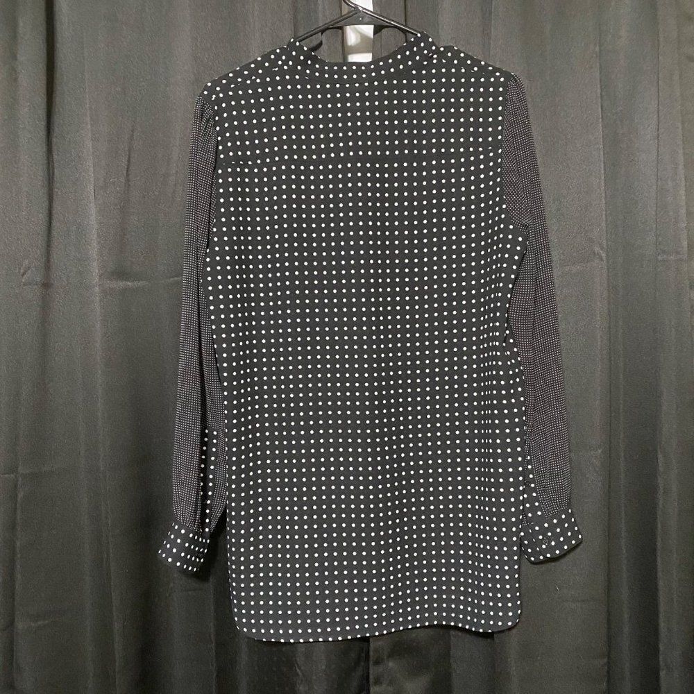 Anne Klein Women's Dot Print Long Sleeve Blouse - Picture 3 of 4